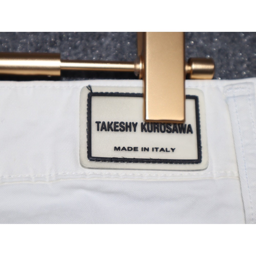 Takeshy Kurosawa Pants Men 34 White 31" TK08 BART Slim Twill Distressed Fray EUC - Picture 6 of 9